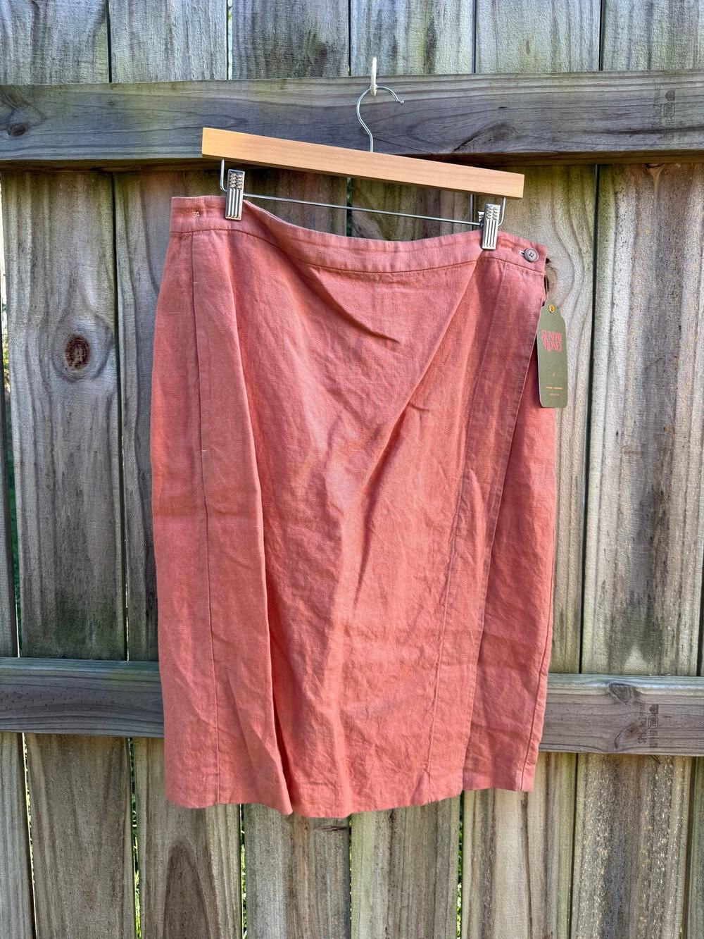 Hand-Dyed Linen Adjustable Wrap Skirt